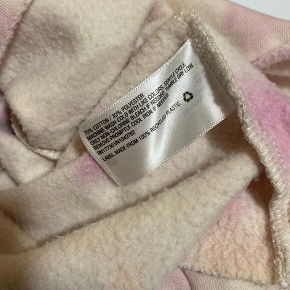 Women’s Pink Tie-dye Oversized Crop Hoodie Size Large Relaxed Comfort Casual - Picture 6 of 11